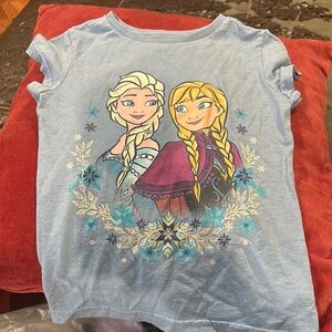 Disney Blue Short Sleeve Tees with Frozen Characters